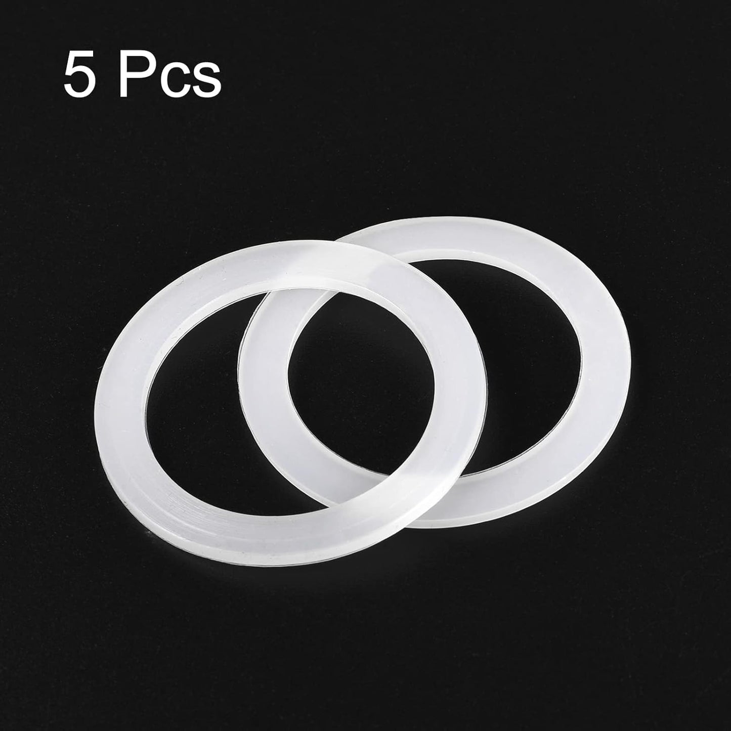 MECCANIXITY Gasket Seal Coffee Maker White Silicone Ring Replacement 38x50x2.2mm for 1-Cup Aluminium Coffee Pot, Pack of 5