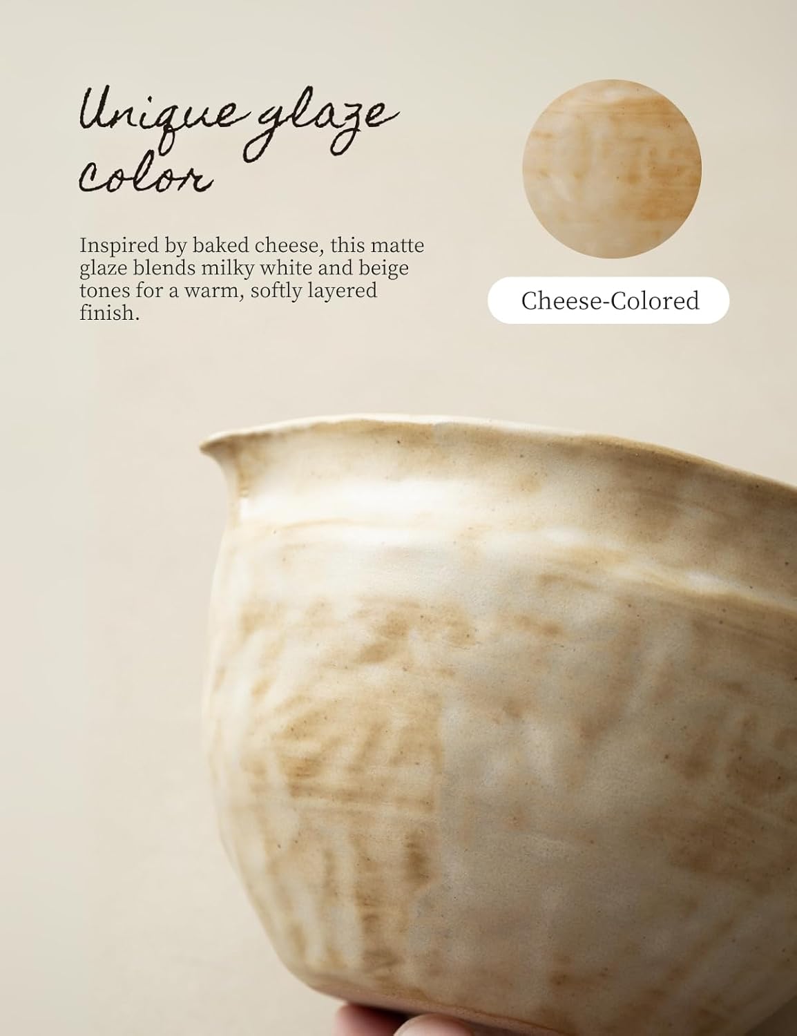 6-pcs Japanese Matcha Whisk Set with Handmade Wabi-Sabi Ceramic Bowl(Chawan),Bamboo Chasen, Whisk Holder, Scoop, Sifter & Tea Towel,Matcha Ceremony Kit,(Cheese-Colored)