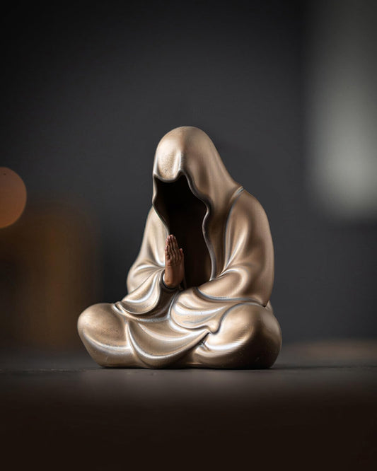 Ceramic Zen Figurine Faceless Tea Pet - Kung Fu Tea Set Accessories, Japanese Decor for Home, Asian Meditation Statue