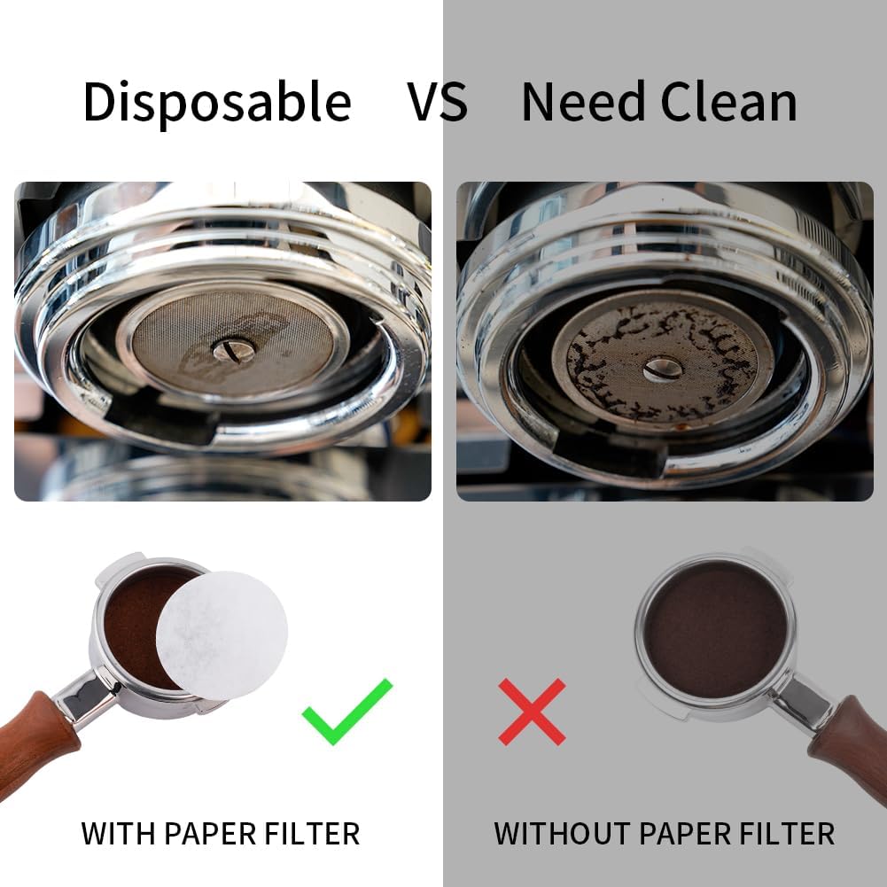 watchget 55mm Espresso Paper Filters - 1000 Pcs Unbleached Coffee Filter Papers for 58mm Bottom Portafilter Baskets, Puck Screen, Compatible with Espresso Machines