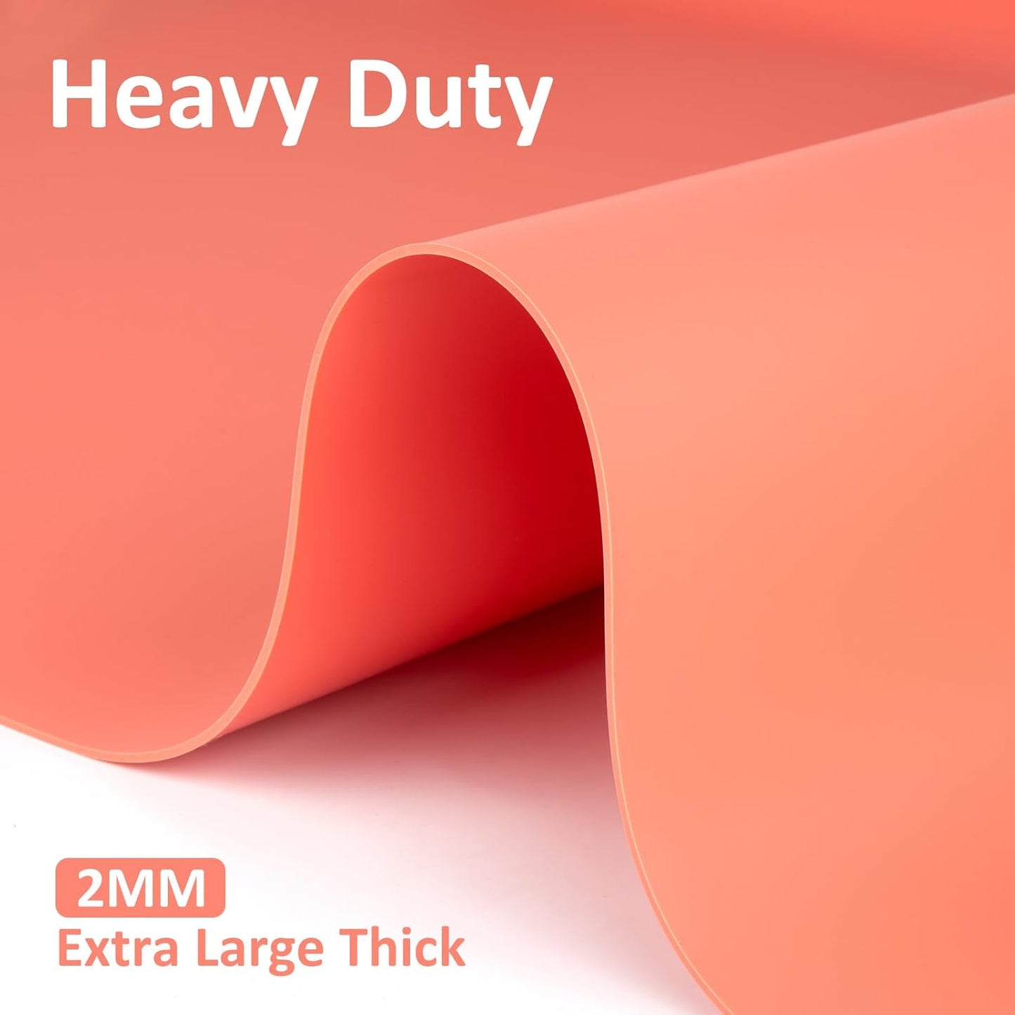 Silicone Mat Heat Resistant Mats for Countertop, Large Silicone Mats for Crafts Kitchen Counter Workbench Table protector, Size 36x24 inches Thick 2mm,Rolled Package,Coral