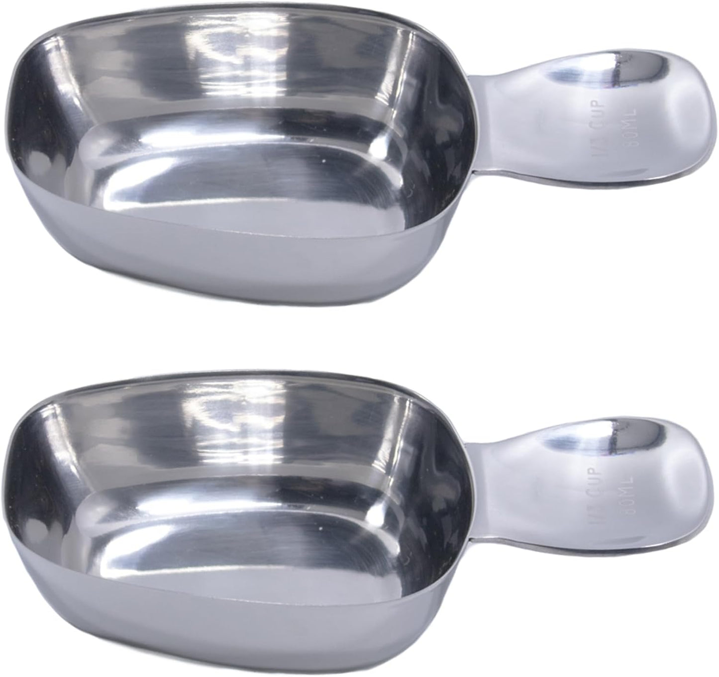 Honey Bear Kitchen Measuring Cup, Polished Stainless Steel (2, Canister Scoop 1/3 Cup 80 ml)