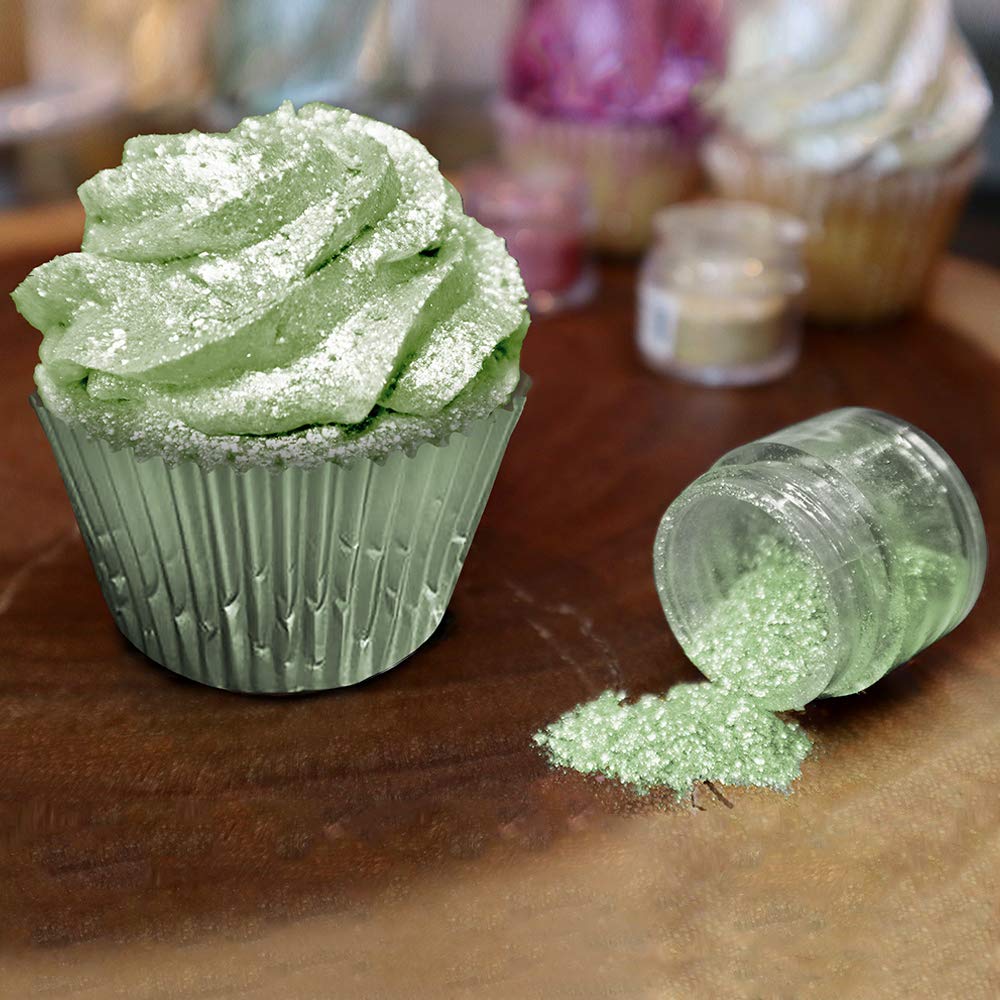 Leaf Green BAKELL Edible Glitter, 45 Grams | TINKER DUST Edible Glitter | KOSHER Certified | 100% Edible Glitter | Cakes, Cupcakes, Cake Pops, Drinks, Dessert Vegan Glitter & Dusts (45g Shaker, Leaf Green)
