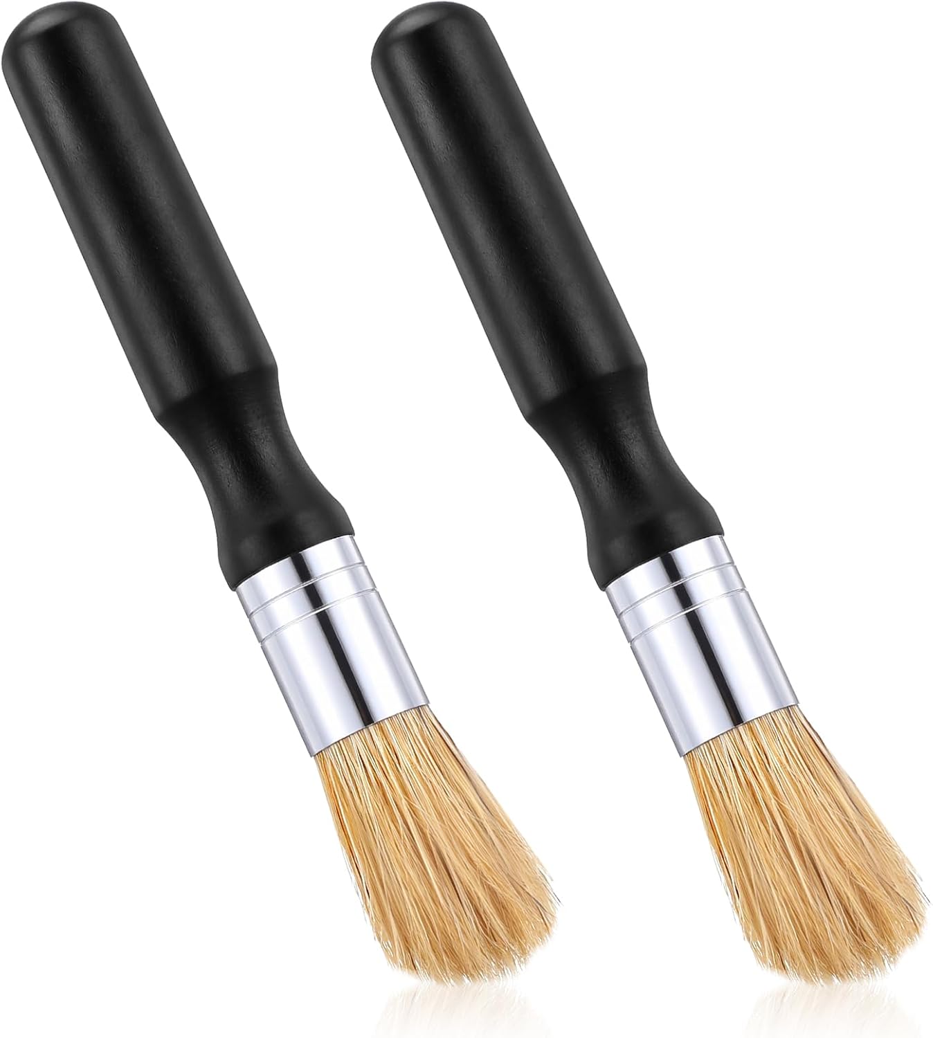 TIESOME 2Pcs Coffee Grinder Cleaning Brush with Wood Handle, Boar Bristles Espresso Machine Brush Cleaner Tool for Barista Home Kitchen Accessories