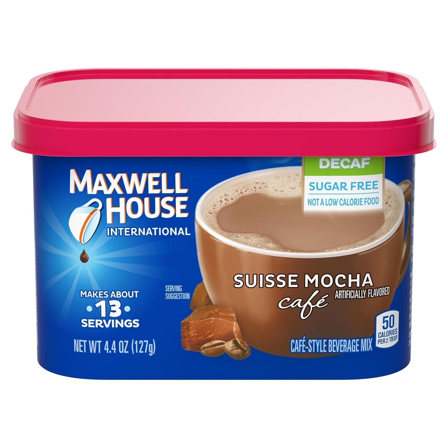 Maxwell House Sugar-Free French Vanilla and Suisse Mocha Decaf Instant Coffee Beverage Mix, 4.3 oz and 4.4 oz (Variety Pack)
