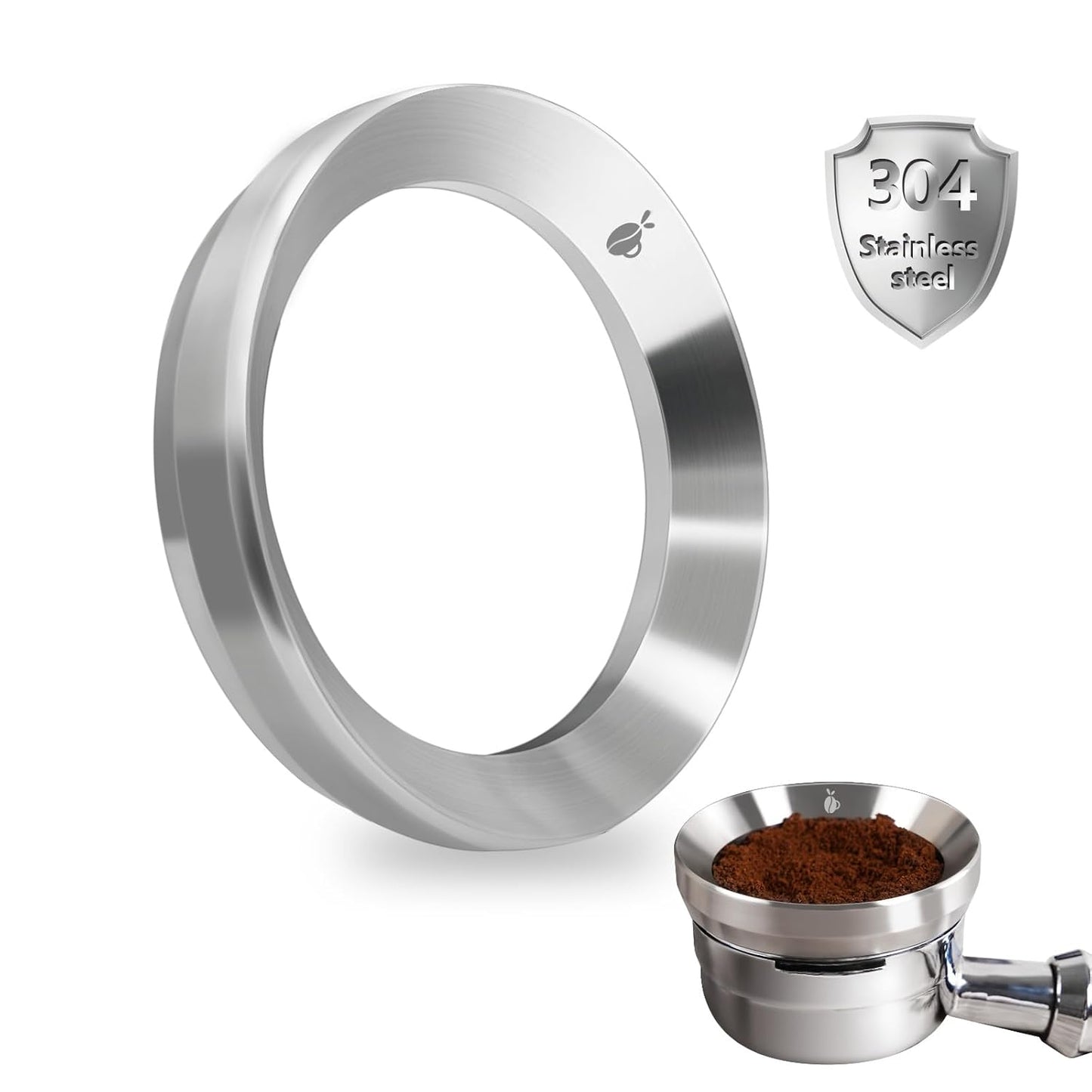 58mm Espresso Dosing Funnel, 304 Stainless Steel Coffee Dosing Ring, Portafilter Funnel with 6 Magnetic, Barista Tools Compatible with Breville 58mm Portafilter