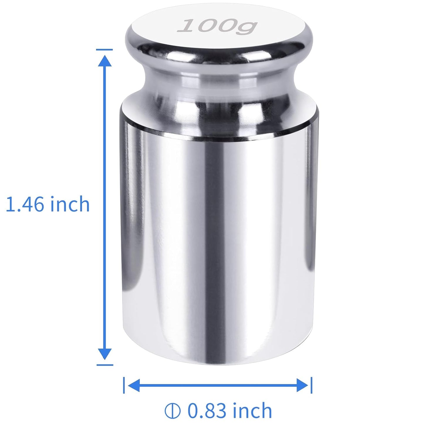 QP Calibration Weights, 100 Gram OIML Class M1 High Precision Scale Weights, Stainless Steel Gram Weights, Chrome Finish, Scale Calibration Weights for Digital Scale, Kitchen Scale, Pocket Scale