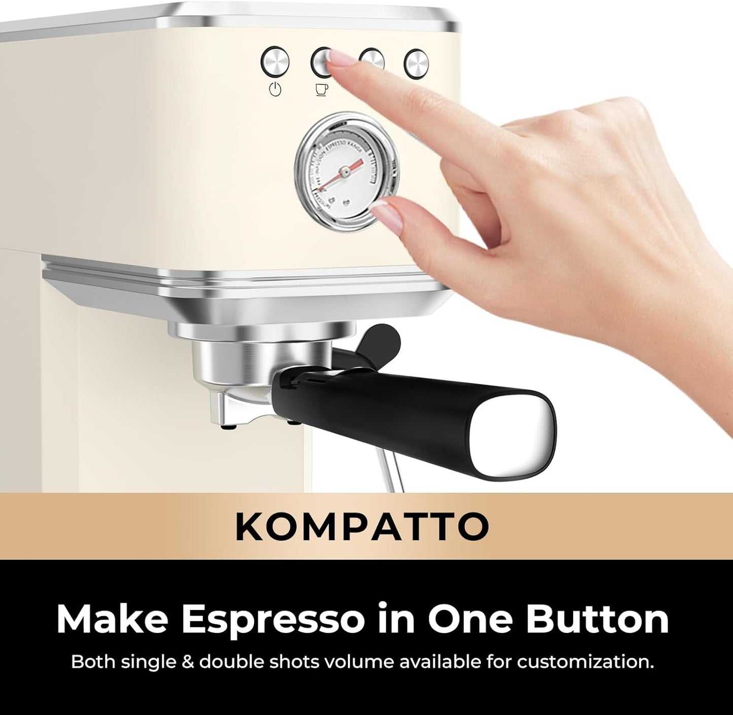 CHULUX Slim Espresso Machine with Milk Frother Steam Wand, 20 Bar Professional Italian Pump Semi Automatic Espresso Coffee Machine for Home Cappuccino & Latte Maker, Creamy