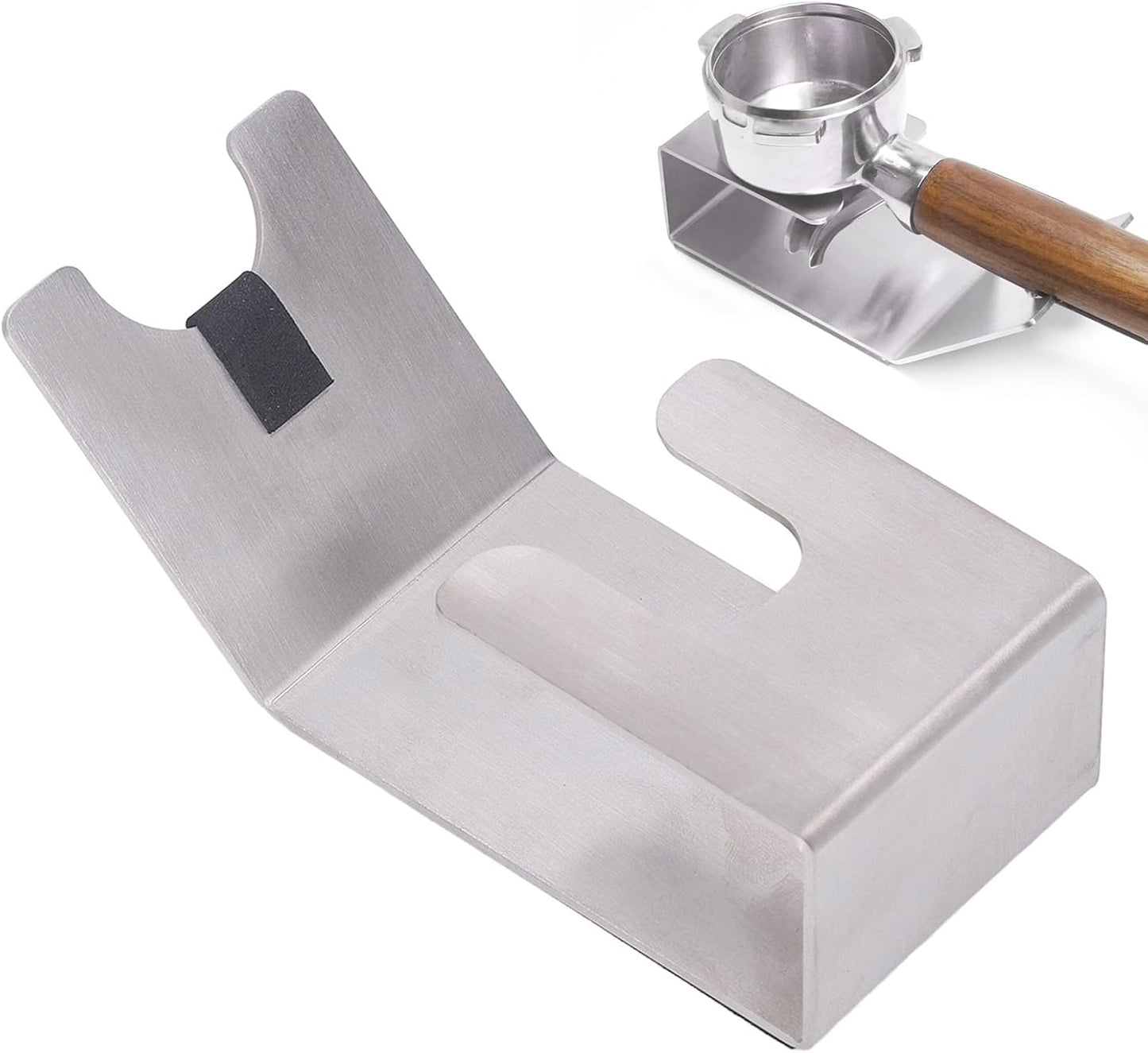 HEEPDD Universal Stainless Steel Portafilter Stand, Coffee Tamper Holder, Weighing Rack for 51mm, 53mm, 54mm, 58mm Bottomless Single Double Spout