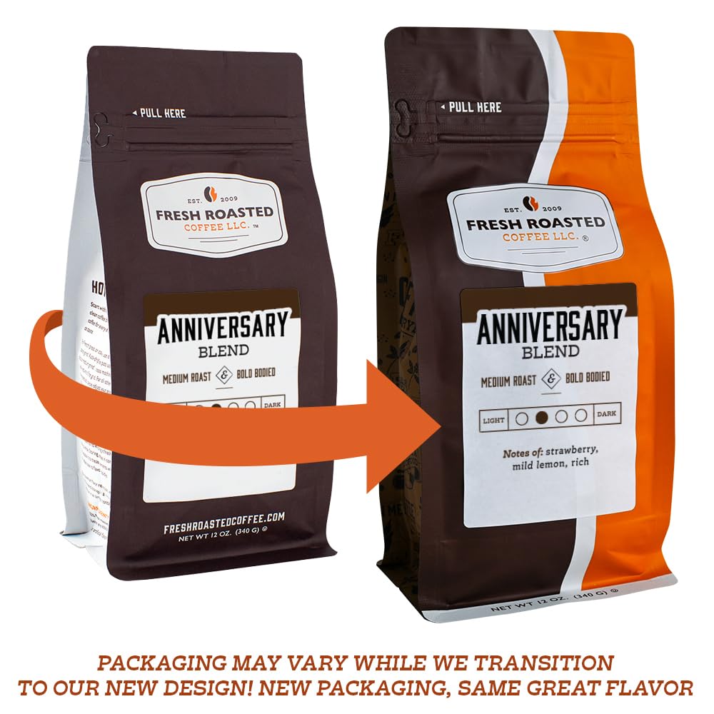 Fresh Roasted Coffee, Anniversary Blend, 12 oz, Medium Roast, Kosher, Whole Bean