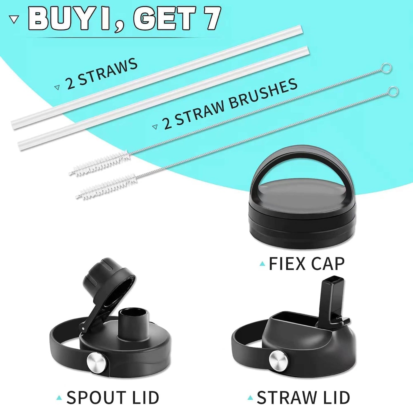 SENDESTAR 40oz Stainless Steel Water Bottle(Cold for 48 Hrs, Hot for 24 Hrs),Double Wall Vacuum Insulated Bottle with Straw Lid, Spout Lid and Flex Cap, Fit in Any Car Cup Holder