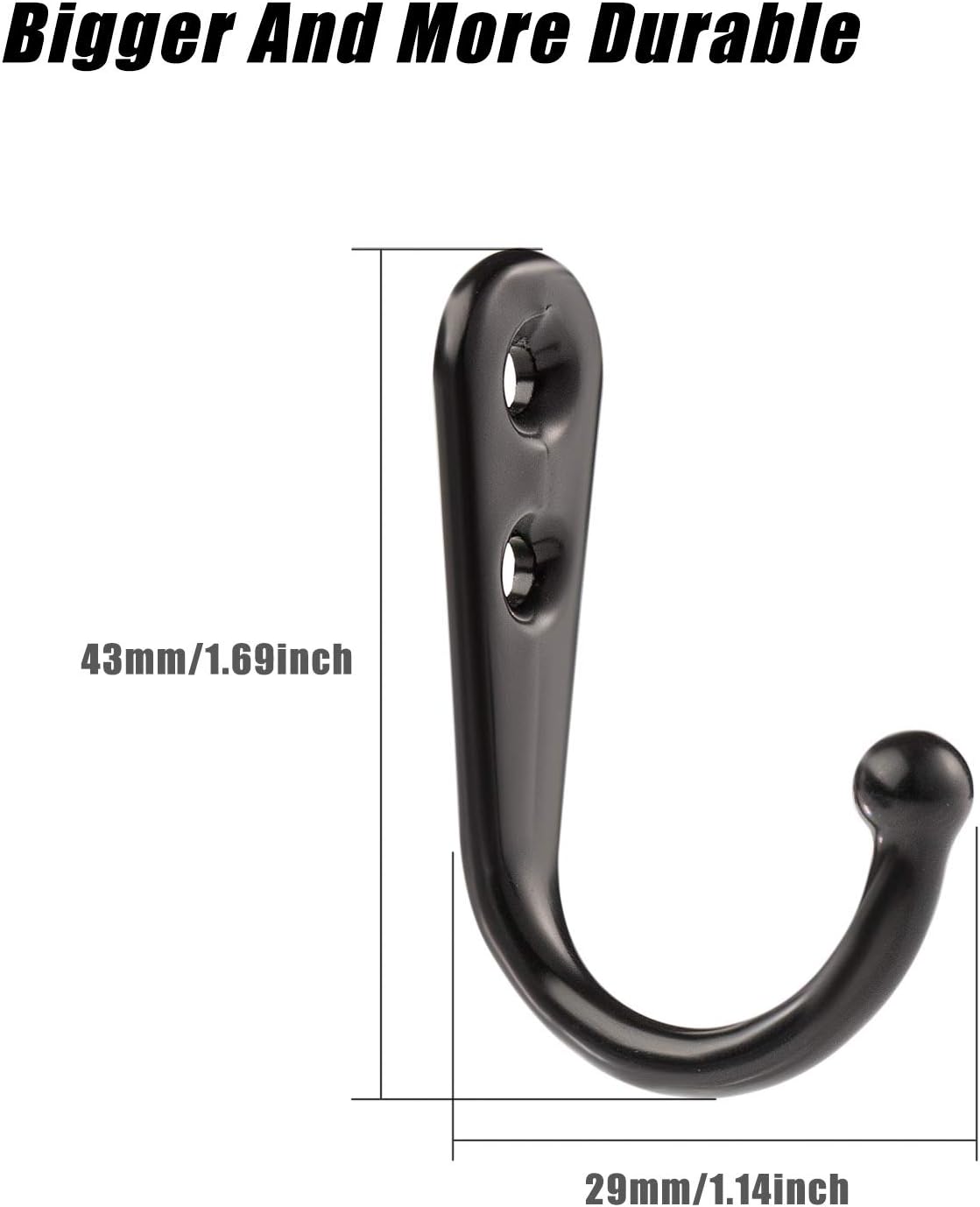 Yangbaga 30Pcs Wall Hooks for Hanging-Large Metal Coat Hooks with 60 Pieces Screws,Black Heavy Duty Wall Mounted Hook for Door Hook,Purse,Towel, Key, Robe, Coats, Scarf, Bag, Cap, Coffee Mugs