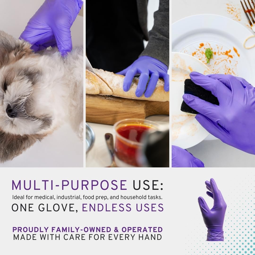 SafeWay Nitrile Gloves, 4000 Ct, Medium, Powder-Free, Latex-Free, All-Purpose, Professional Disposable Gloves with Textured Fingertips for Medical Use, Food Prep, Cleaning, Tattoo & More