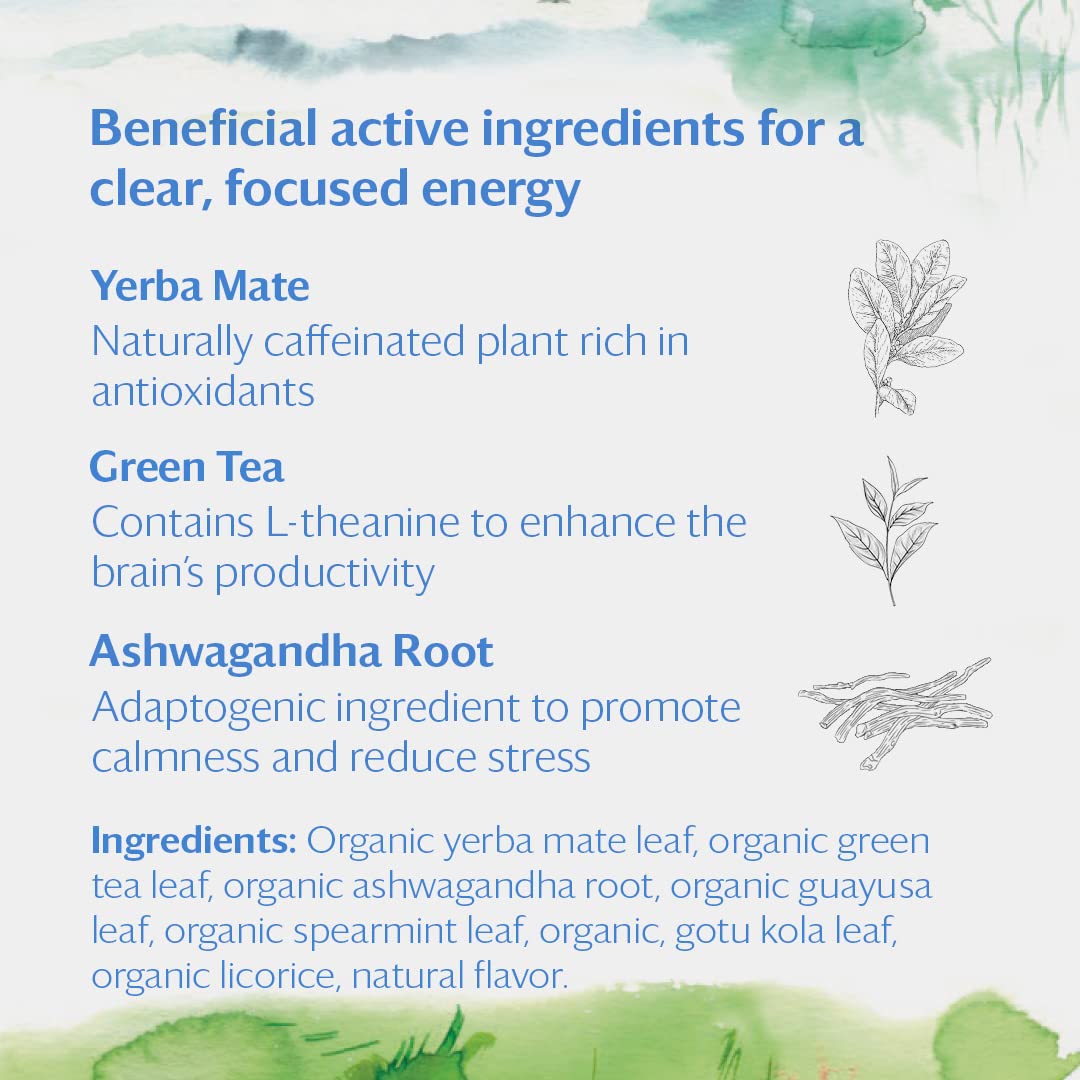 Grace Farms Wellness Organic Tea Blend Variety Box (12 Enveloped Sachets) | BREATHE, REST, REVIVE, and SETTLE | 3 Sachets of Each Tea With Adaptogens | Fairtrade & Kosher | Gives Back 100% of Profits