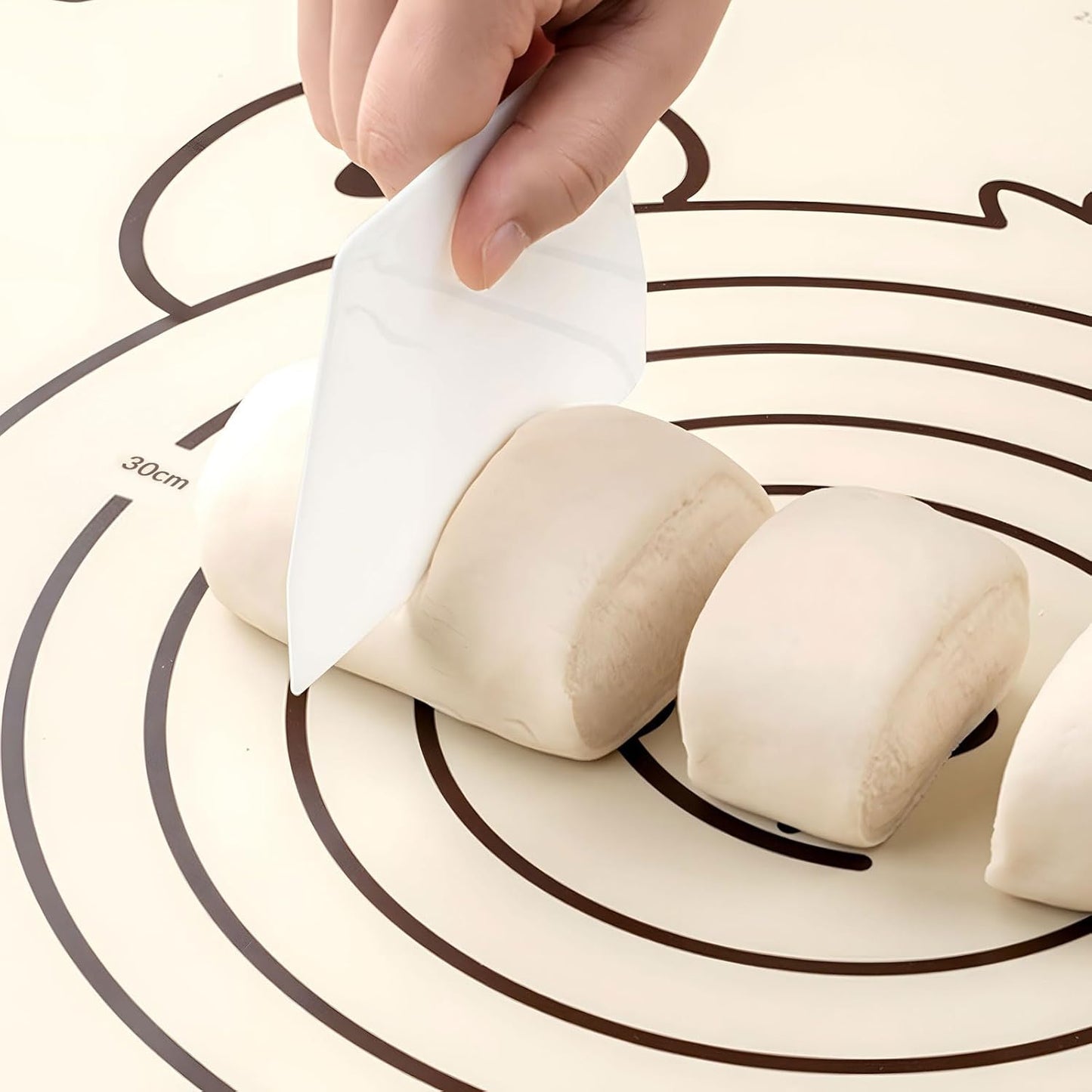 Little Bear Pastry Mat Set:Silicone Pastry Mat with Cake Scraper Rolling Pin Pastry Brush for Baking (standard, count, 3)