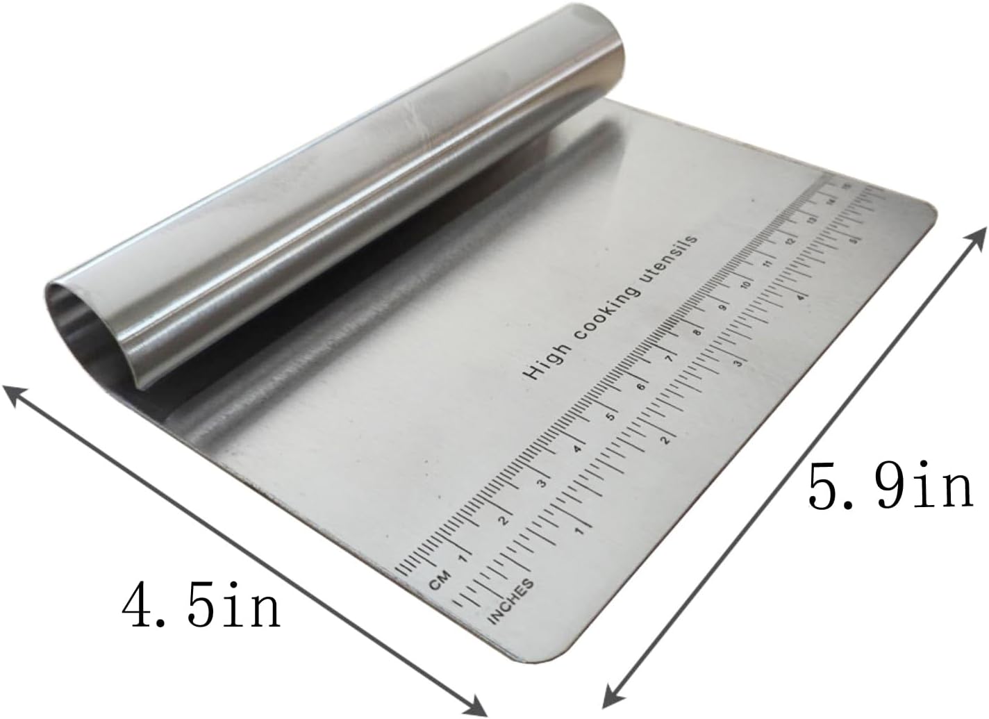 5.9" x 4.5" Dough Knife Stainless Steel Scraper, Graduated Dough Cutter, Integrated Handle, Baking Knives, Multi Functional Scraper, Kitchenware