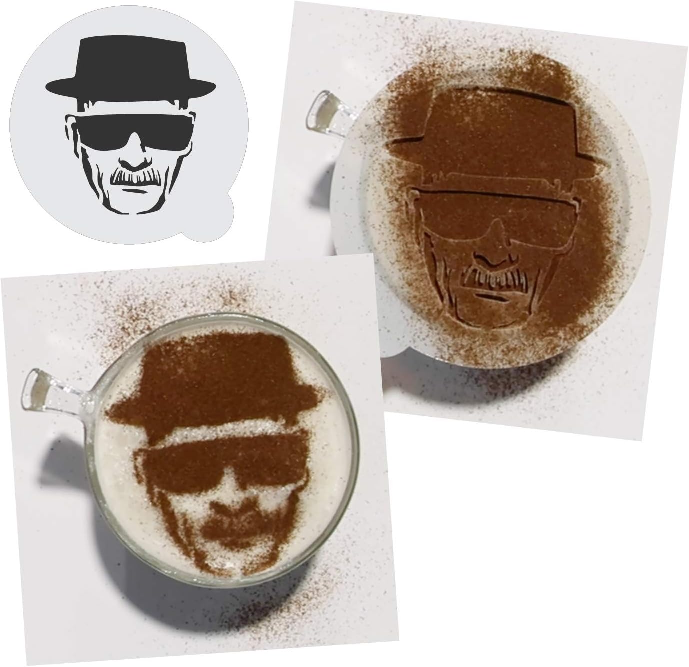 Stencil Stop Custom Coffee Stencil - Customizable for Business Logos, Faces, Images - 14 Mil Mylar Plastic (3 x 3 inches - 5 Pack)