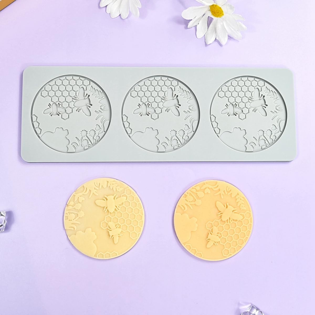 TUKE 3D Honeycomb Lace Fondant Mold Lace Beehive Wedding Cake Silicone Mousse Sugar Craft Icing Mat Pad Pastry Baking Tool (B_ Honeycomb)