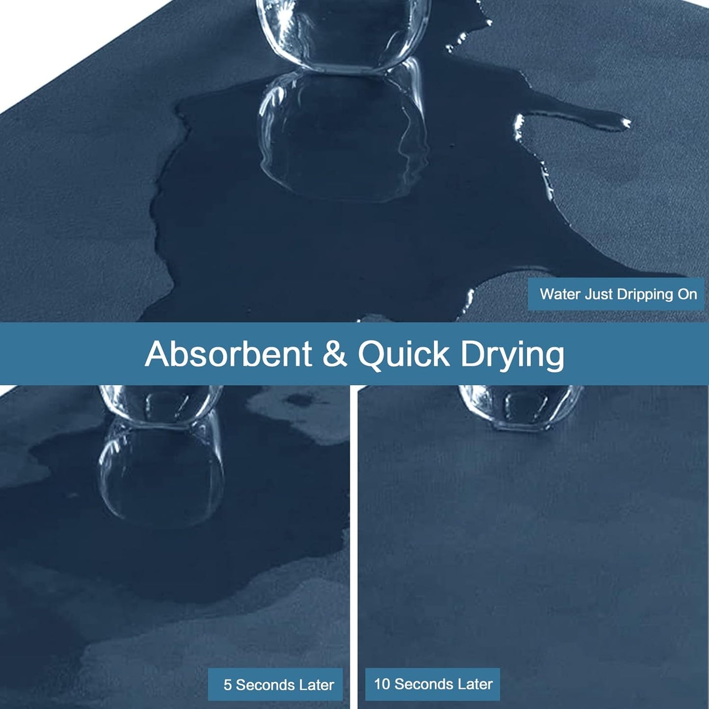 Coffee Mat 12''x19'', Dish Drying Mats for Kitchen Counter Absorbent Hide Stain Bar Mat Coffee Bar Accessories Anti Spill Mat Rubber Backed Fit Under Coffee Maker Espresso Machine Dish Rack (Blue)