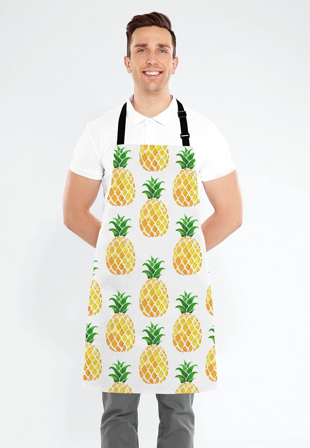 Funny Hipster Baking Apron Novelty Cooking Chef Present For Men Womens Baking Present Full BBQ Grilling Kitchen Apron Pineapple