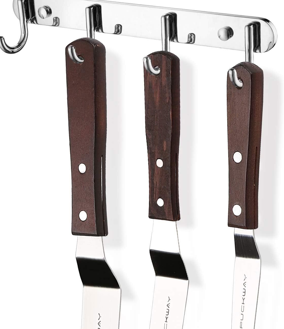 4 PCS Cake Decorating Icing Spatula set with 4, 6, 8 & 10 Inch Stainless Steel Blade, Wood Handle Frosting Spatulas and Cake Stripping Tool