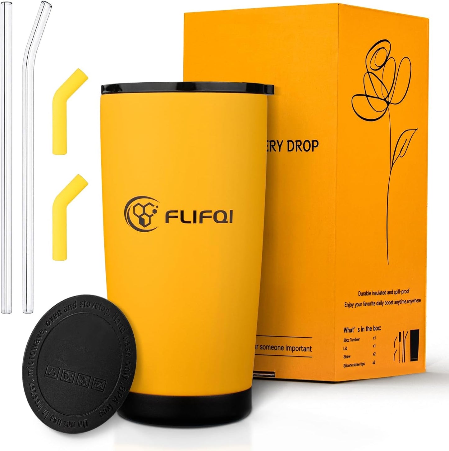 Ideal Gift for Women 20oz Tumbler with Lid & Straw Double Wall Vacuum Insulated Travel Coffee Mug Stainless Steel Tumbler Thank You Gift Birthday & Friendship Present for Mom Friends Sister Coworkers