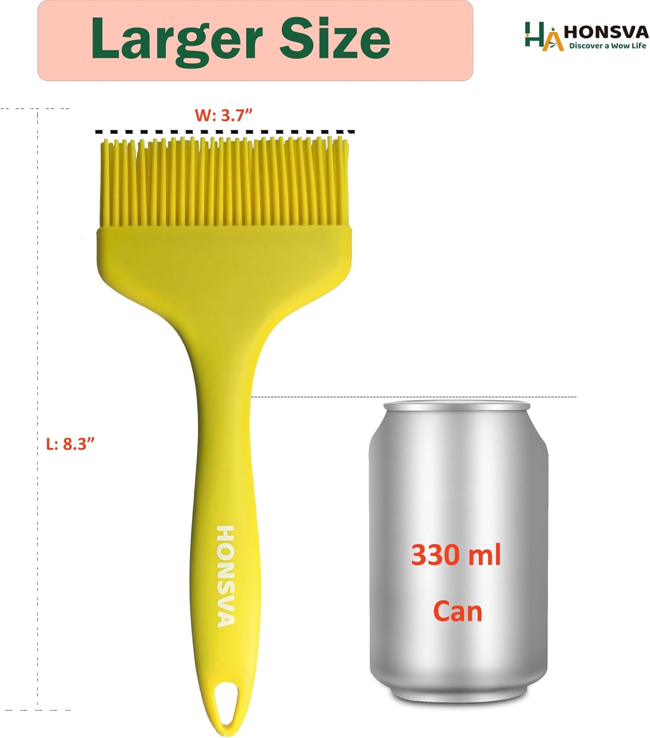 Widened Silicone Pastry Basting Brush 2 Pcs, One-Piece Design, W/3.5", Heat Resistant Kitchen Brush for Baking, Grilling, Saucing Oil, BBQ Sauce, Marinade etc, Dishwasher Safe,Yellow&Green