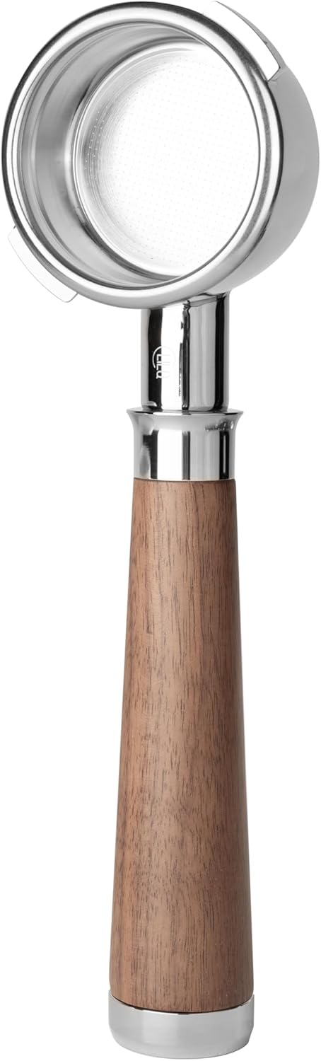 LILQ 58mm Bottomless Naked 2 Ears Portafilter Compatible with Gaggia Machines– Includes 18–20g Basket (WalnutFusionV4, 58mm For Gaggia)