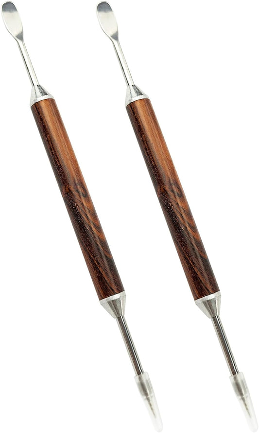 2 PCS Latte Art Pen Cinnamon Pen for Coffee,Barista Espresso Coffee Latte Art Tools Accessories for Coffee Bar Barista Make Creative Coffee Designs Decors,Stainless Steel Wood,LXLVOUEG