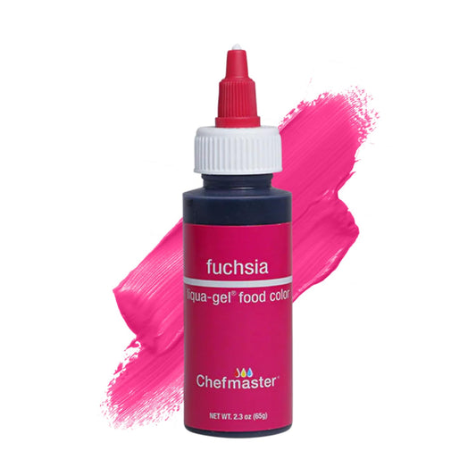 Chefmaster Fuschsia Liqua-Gel® Food Coloring | Vibrant Color | Professional-Grade Dye for Icing, Frosting, Fondant | Baking & Decorating | Fade-Resistant | Easy-to-Use | Made in USA | 2.3 oz