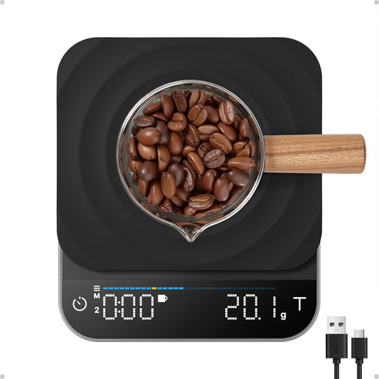 RENPHO Coffee Scale, Espresso Scale with Timer, 0.1g High Precision Rechargeable Pour Over Coffee Scale, 3kg