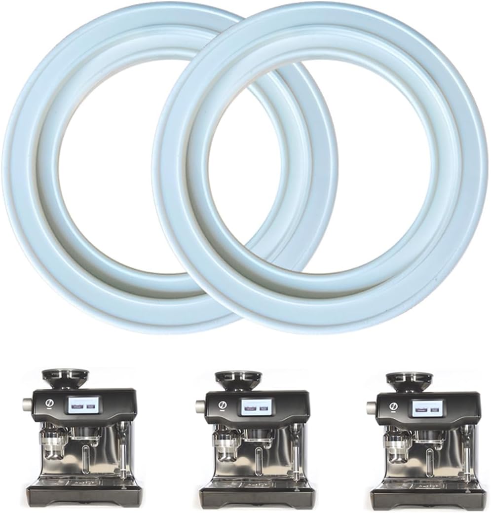 2 PCS Silicone 58 mm Group Head Seal Gasket for Breville Espresso Machine BES920XL BES900XL BES980XL BES990, Steam Ring Replacement for Sage,White