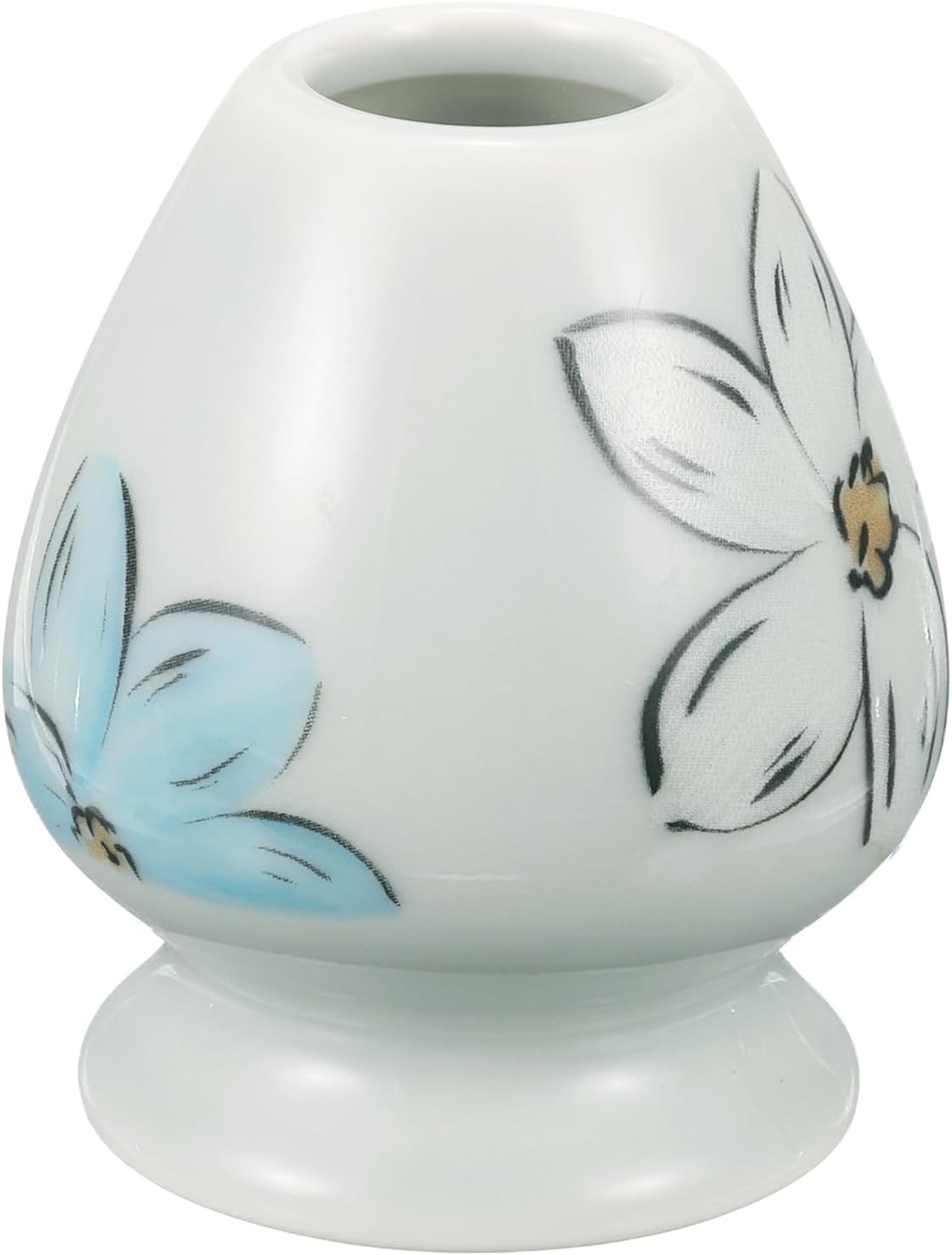 HARFINGTON Ceramic Chasen Stand 70mm Matcha Whisk Holder Tea Set Whisks Stand Traditional Matcha Tea Chasen Holder Tea Set Accessories for Tea Tasting, White Pattern