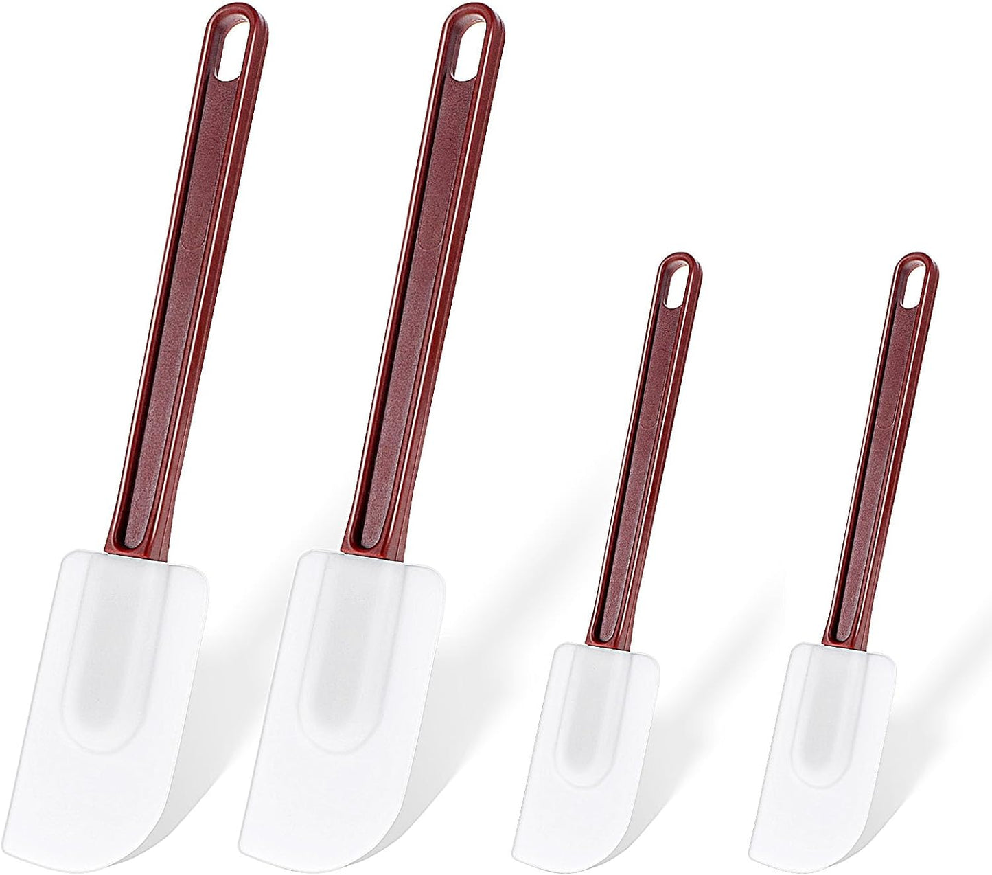 Set of 4 Silicone Spatula Rubber Spatulas Heat Resistant Silicone Spatulas High Temp Commercial Silicone Spatula for Kitchen Cooking Mixing Frying Spreading Baking, Dishwasher Safe