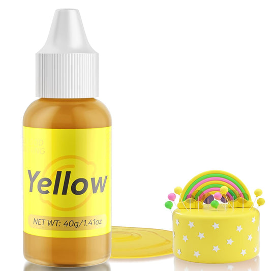 Gel Food Coloring for Cake Decorating - 40g Concentrated Assorted Edible Colors - Vibrant Tasteless Food Dye Professional-Grade Dye for Easter Eggs Fondant Cookies Frosting Royal Icing Baking - Yellow