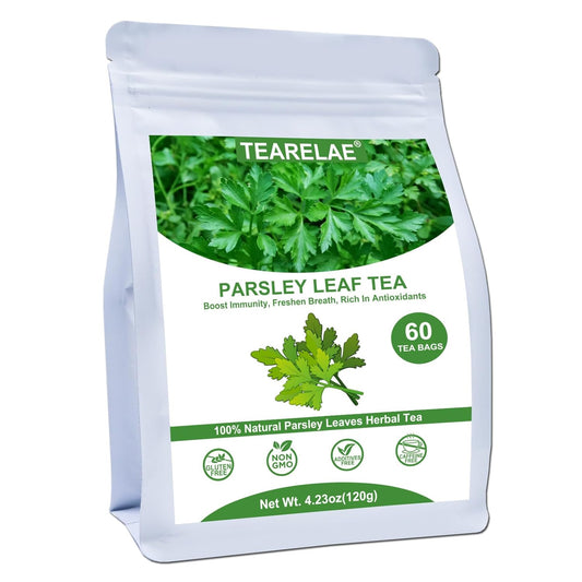 TEARELAE - Parsley Tea Bags - 60 Count - 100% Pure Natural Parsley Leaves - Boost Immunity, Freshen Breath - Non-GMO - Caffeine-Free