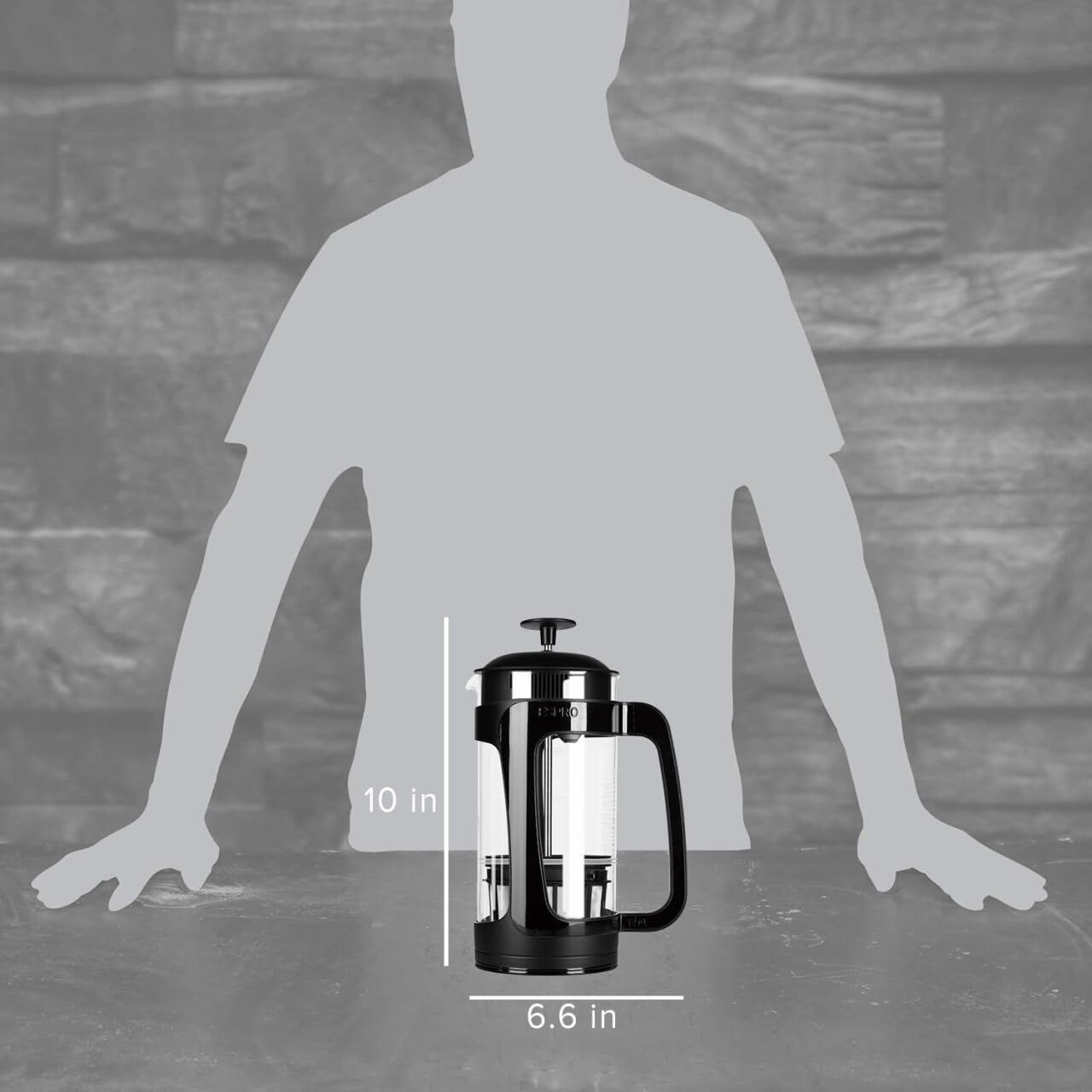 ESPRO - P3 French Press Coffee Maker – Patented Double Microfilter for Sludge and Grit Free Coffee, Black, 32 oz