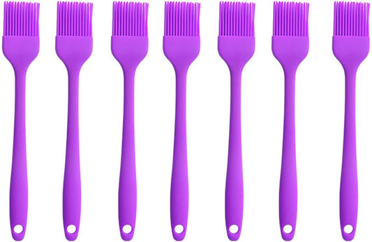 Silicone brush, Oil Brush for BBQ Kitchen Cooking Baking and Grilling (7 PCS,purple)
