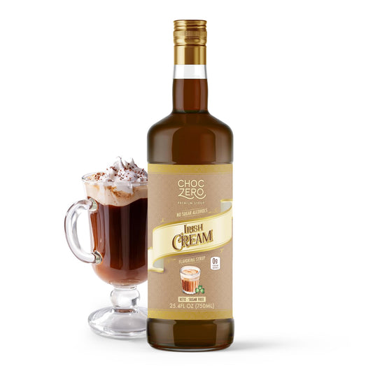 ChocZero Sugar Free Coffee Syrup, Irish Cream Flavor, Simple Syrup Drink Mix, Mudslide Cocktails, Protein Shakes & Baking, Gluten Free, All Natural, 25.4 Ounces (Pack of 1)