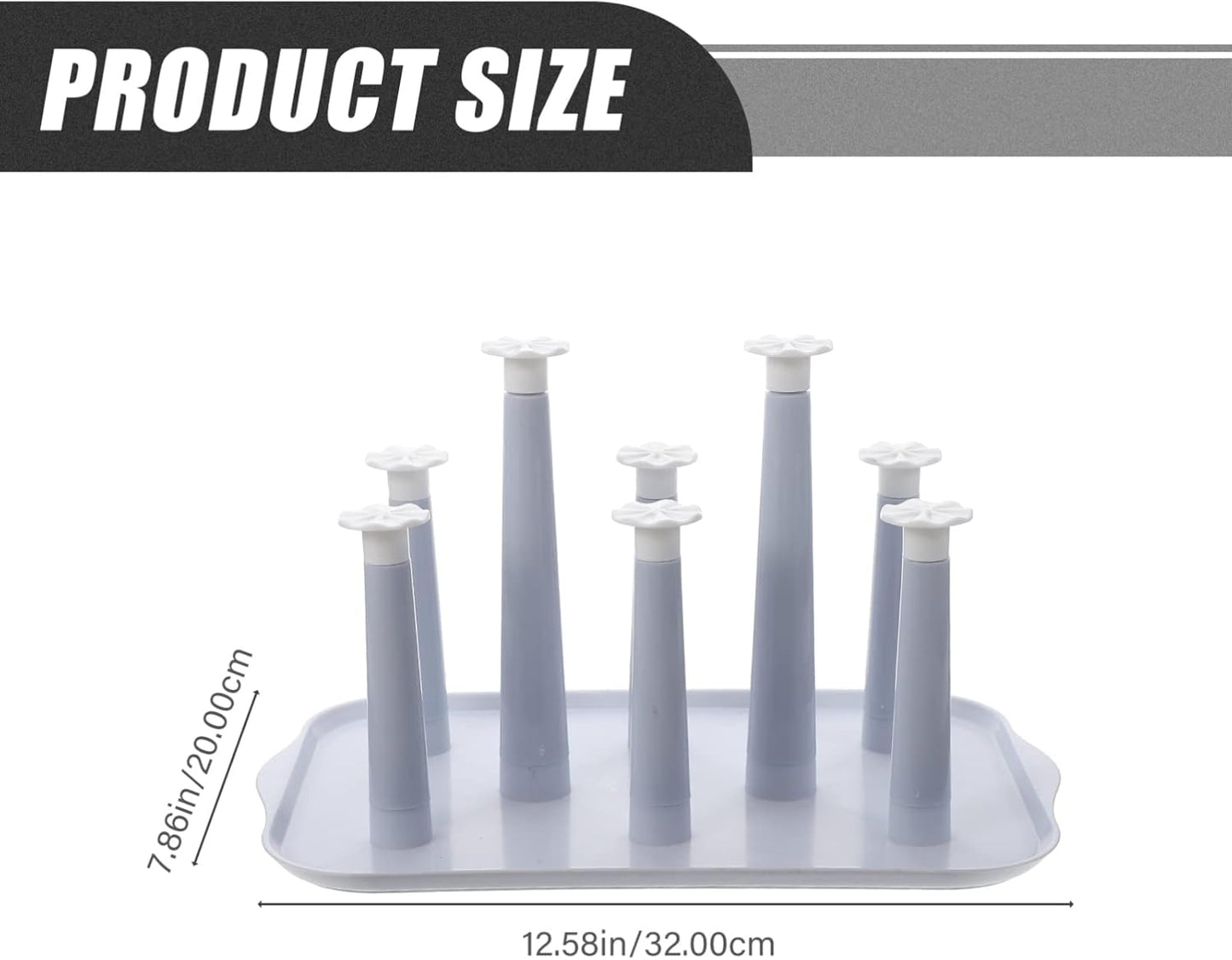 Hemoton Cup Drying Rack for Kitchen Counter Space-Saving Mug Holder Stand with Draining Design Plastic Glass Organizer for Home Use 12.6 X 7.9 X 7.1 Inches