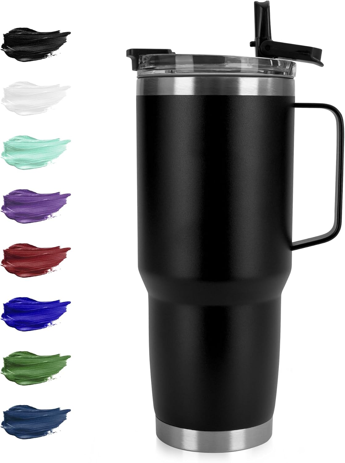 HASLE OUTFITTERS 30oz Tumbler With Handle, Insulated Travel Coffee Mug With Straw Leak-Proof Double Wall Stainless Steel Vacuum Tumblers Metal Cup with Straw for Hot and Cold Drink