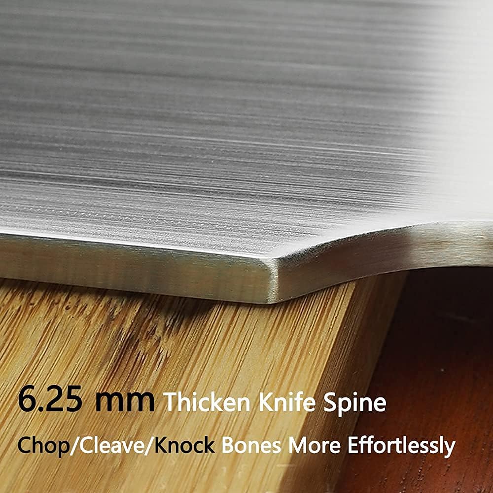 BLADESMITH Meat Cleaver Butcher Axe Bone Chopper Heavy Duty - 6.3'' Bone Cutting Knife Bone Breaker, Stainless Steel Thicken Blade & Pear Wood Handle, Slaughterhouse Looks Manly,2025 Gifts