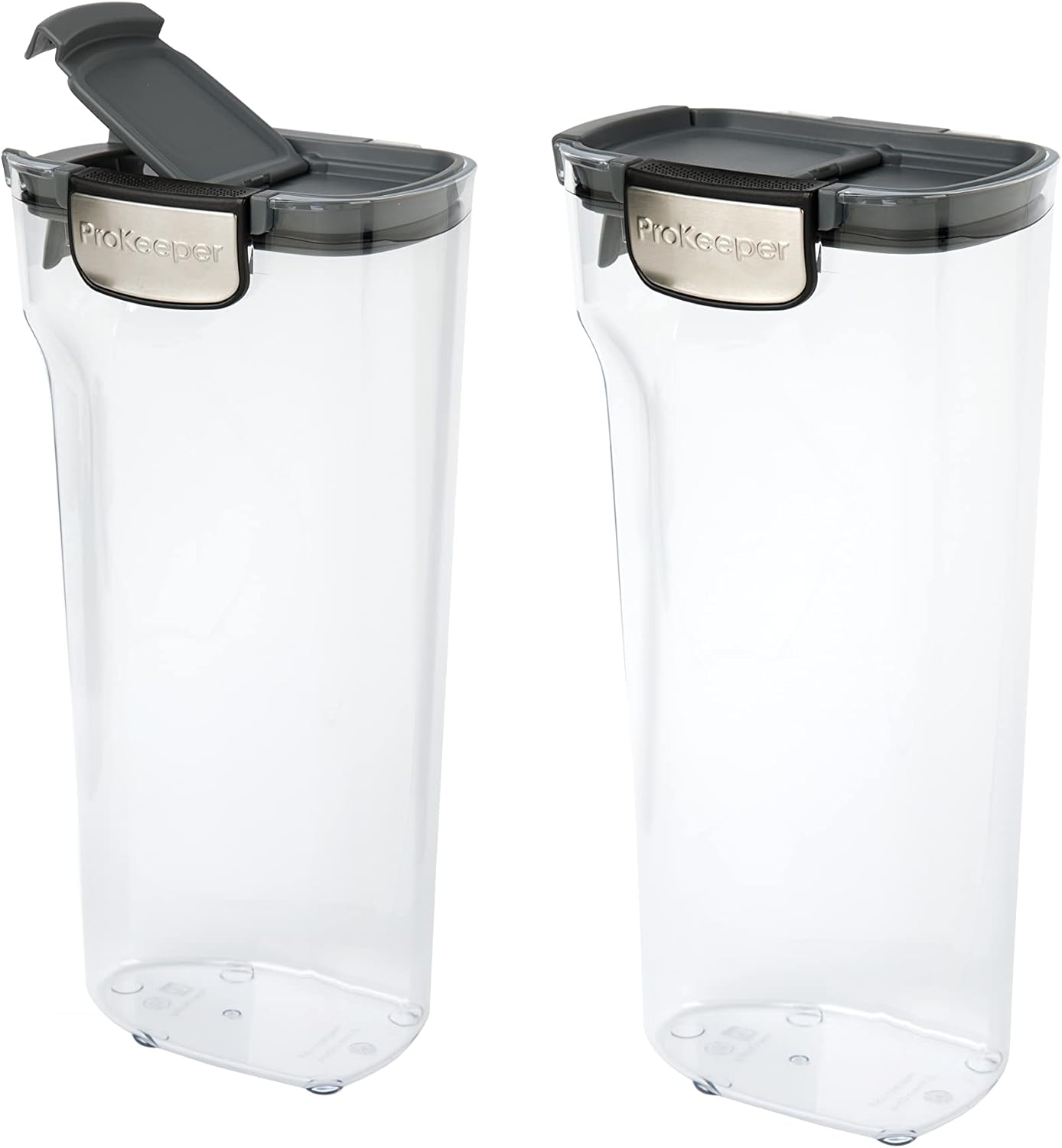 Progressive International ProKeeper+ Clear Plastic Airtight Food Baker's Kitchen Storage Organization Container Canister Set with Magnetic Accessories, 2- Piece Set (Pasta 2.4-Quart)