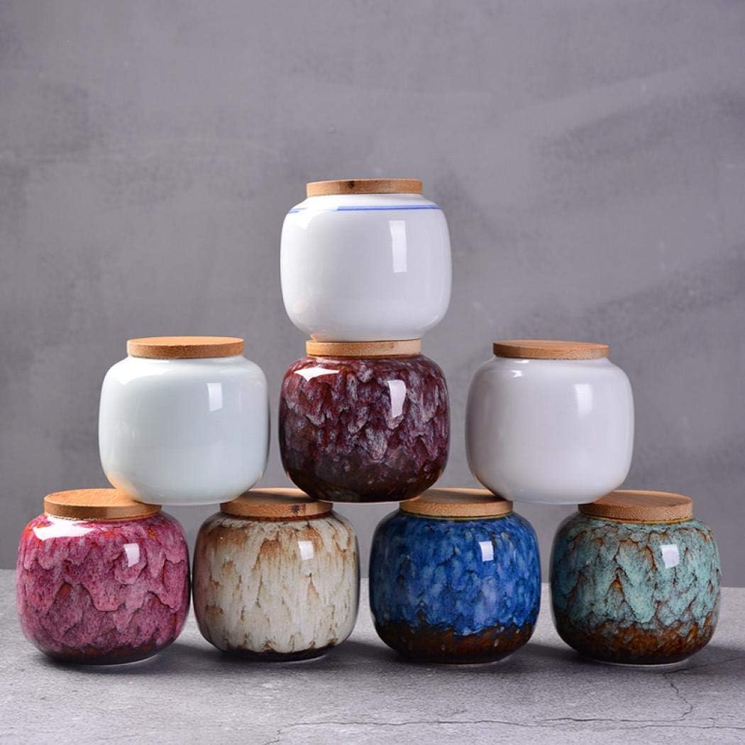 Ceramic Storage Jars, Exquisite Glaze Food Canisters for Kitchen Spice Storage,Tea Caddy Storage,Coffee Jar,Condiment Jar with Seald Lid (Rogue red carmine)