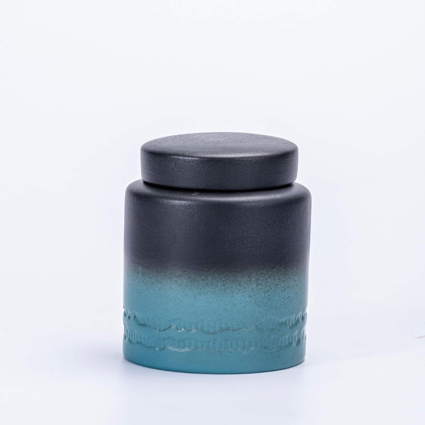 Tea Canister for Loose Tea with Airtight Lid, Kitchen Storage Containers, Ceramic Food Storage Jar, Ceramic Coffee Canister (Light Blue)