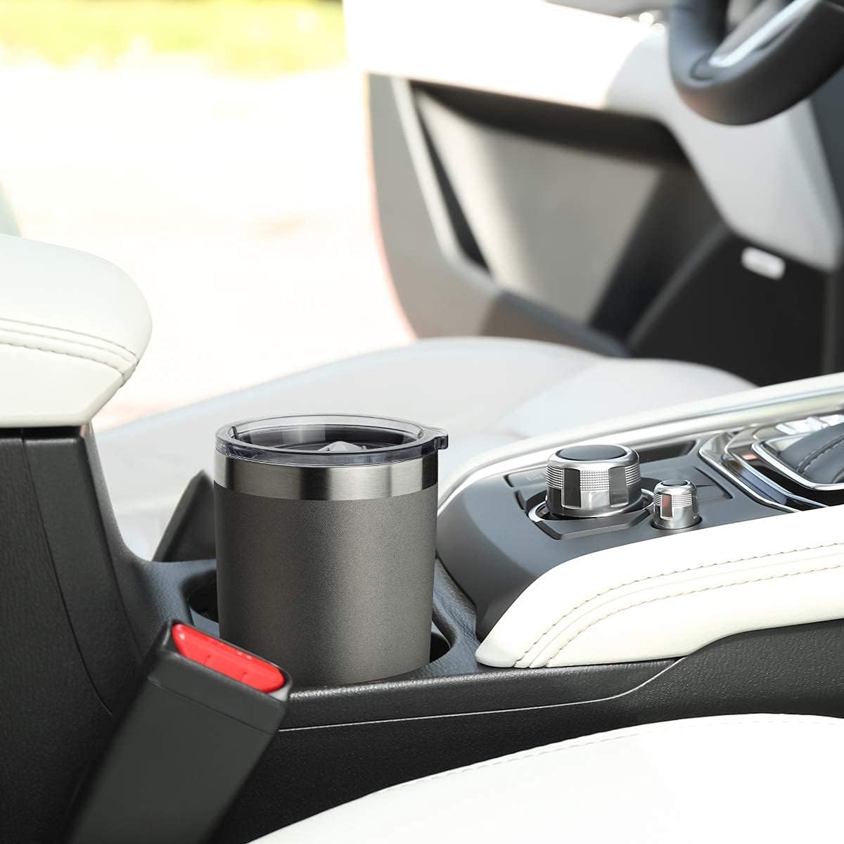 COMOOO 20oz Double Wall Vacuum Insulated Travel Mug, Stainless Steel Tumbler with Lid, Durable Powder Coated Insulated Coffee Cup for Cold & Hot Drinks (Cold Grey, 1 Pack)