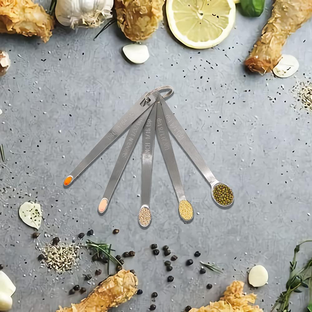 2PCS 1/16 Teaspoon(1/16tsp, 0.31ml, Pinch) Single Tiny Measuring Spoon, Small Individual Stainless Steel Measure Spoons Only