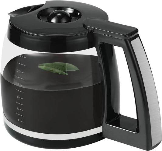 14-Cup Glass Coffee Carafe Replacement Compatible with Cuisinart Models DCC-3200P1, DCC- 3200, DCC-2200RC, Coffee Pot Replacement 14 Cup with Ergonomic Handle and Dripless Spout