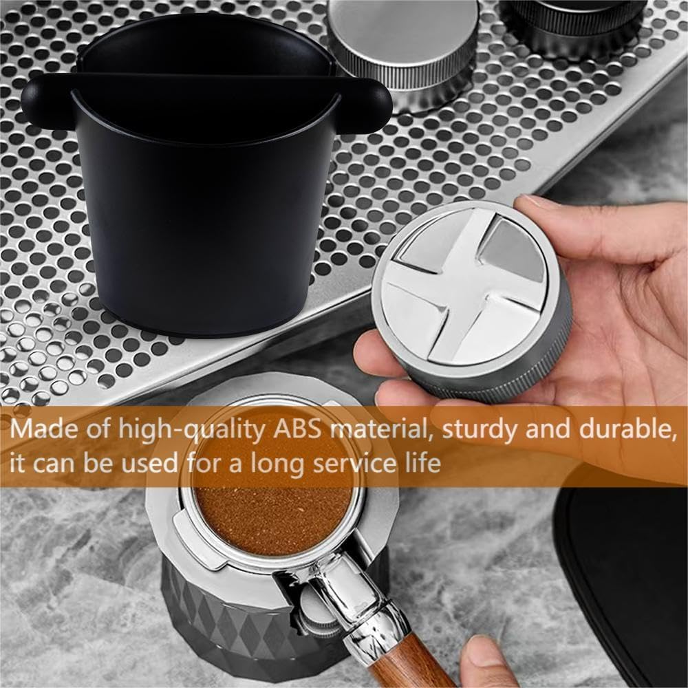 5inch Knock Box Espresso Knock Box Silicone coffee Tamper Mat Espresso Machine Accessories Set of 2 with Removable Knock Bar and Anti-Slip Base for Home Office Barista Tools for Bar Shop