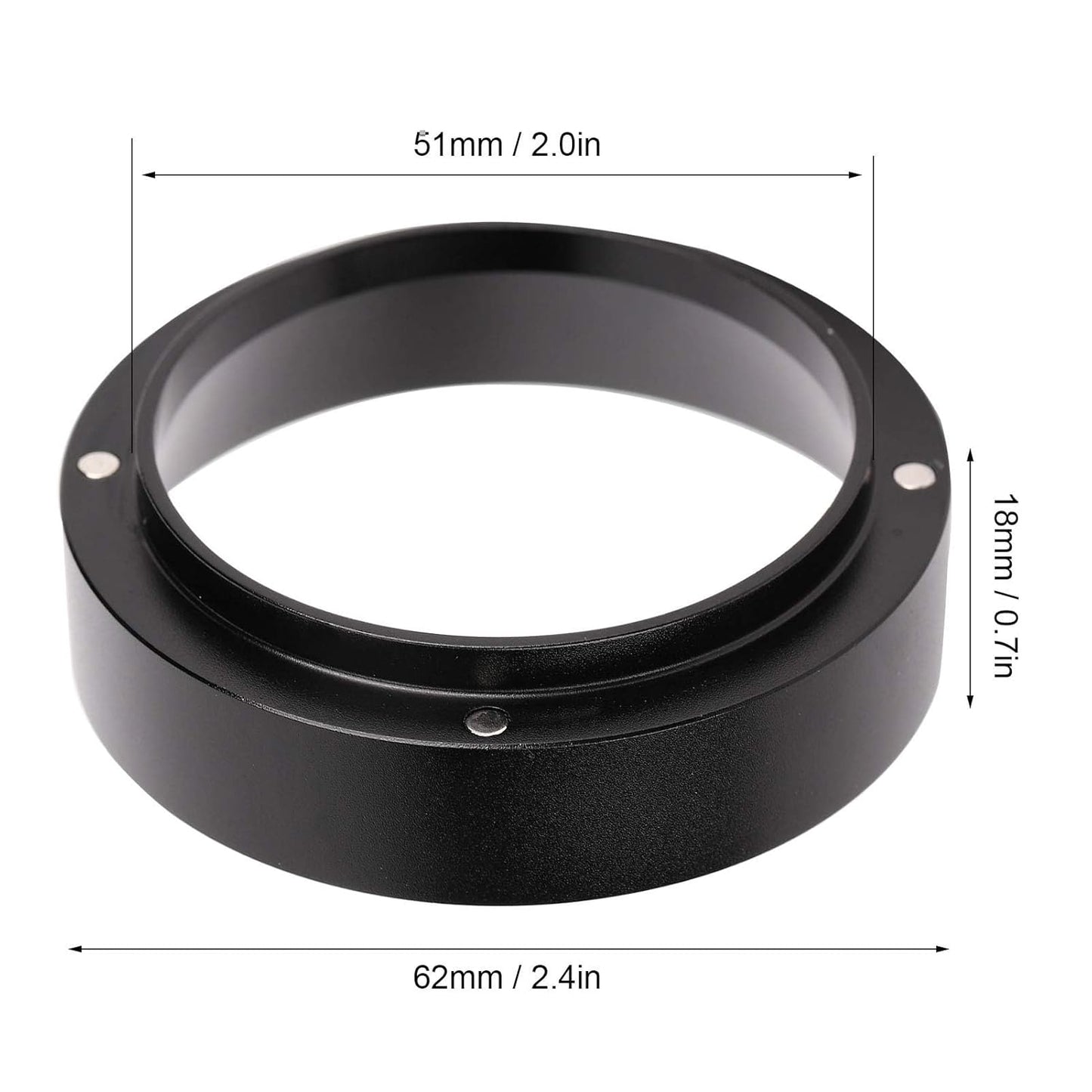 Dosing Rings Aluminum Coffee Powder Dosing Rings Funnel with Magnetic Replacement Coffee Maker Accessory Black(51MM)